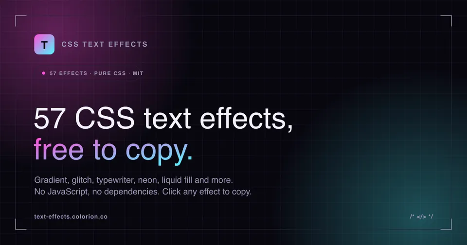 CSS Text Effects preview